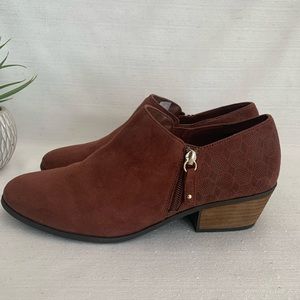 Dr. Scholl's Copper Brown Microfiber Suede Brief-Ankle Booties Woman’s 11M